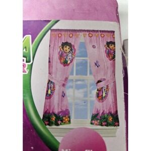 Dora The Explorer Window Panels With 2 Tie Backs (NEW) 82in W x 63in L